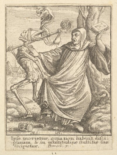Abt, uit de Dans van de Dood door Wenceslaus Hollar