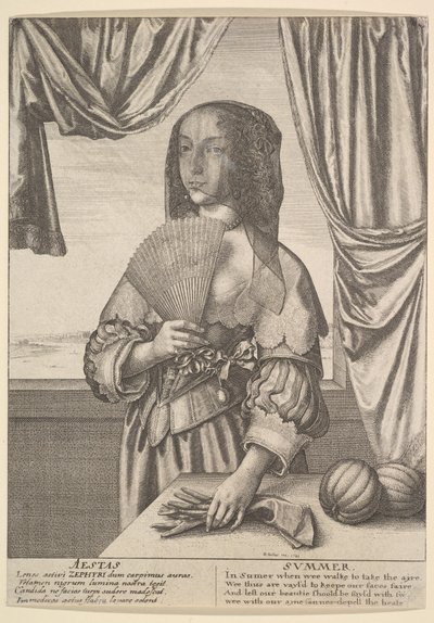 Aestas - Zomer Driekwart lengte seizoenen, 1641 door Wenceslaus Hollar