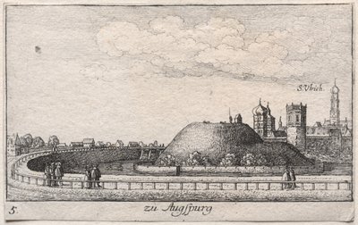 Amoenissimae aliquot locorvm...: Plaat 5, Augsburg door Wenceslaus Hollar