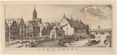 Herfst: De wijnmarkt door Wenceslaus Hollar
