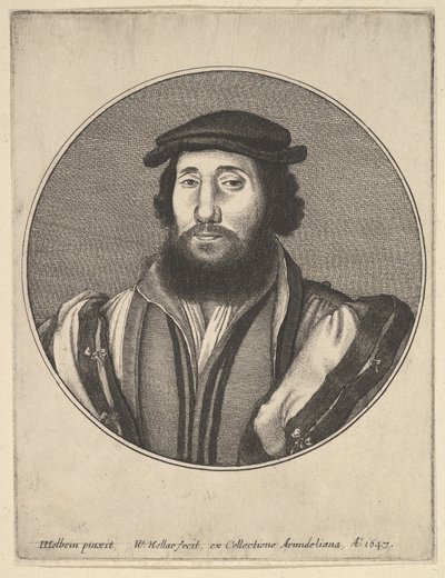 Baardige Man door Wenceslaus Hollar