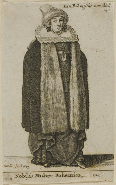 Boheemse Edelvrouw door Wenceslaus Hollar