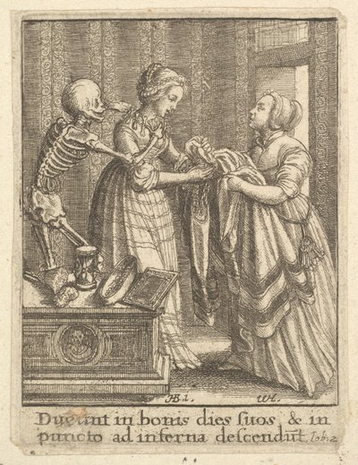 Bruid, uit de Dans van de Dood, 1651 door Wenceslaus Hollar