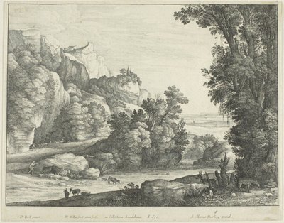 Drinkend vee door Wenceslaus Hollar