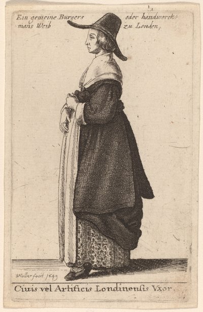Ciuis vel Artificis Londinensis Vxor door Wenceslaus Hollar