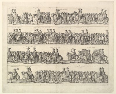 Kroningsprocessie van Karel II door Londen, 1662 door Wenceslaus Hollar