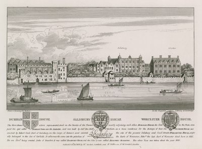 Durham House, Salisbury House en Worcester House door Wenceslaus Hollar