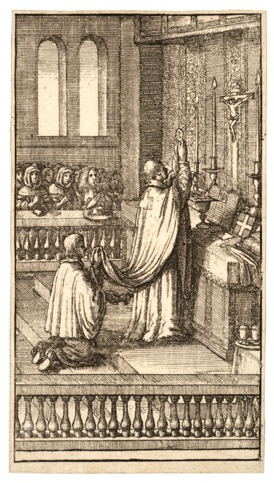 Verheffing van de Hostie door Wenceslaus Hollar