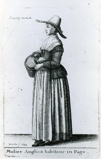Engelse plattelandsvrouw door Wenceslaus Hollar