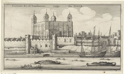 Gezicht op de Tower van Londen door Wenceslaus Hollar