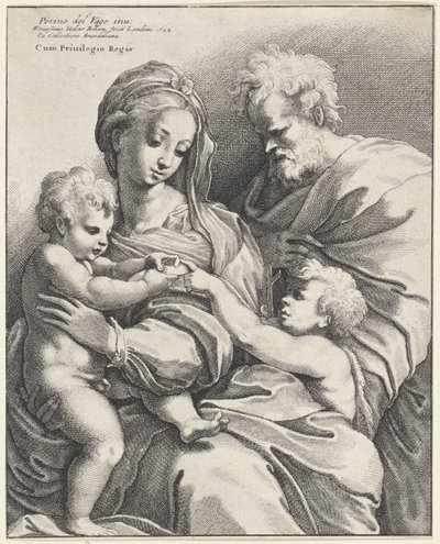 Heilige Familie met Johannes de Doper door Wenceslaus Hollar