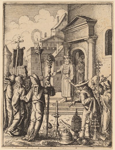 Jezus voor Pilatus door Wenceslaus Hollar