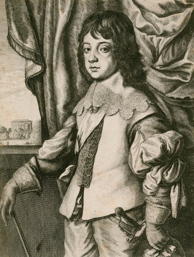 Koning Karel II als jongen door Wenceslaus Hollar