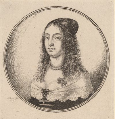 Dame met Linten in Krullen, 1646 door Wenceslaus Hollar