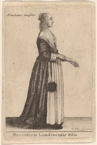 Mercatoris Londinensis Filia door Wenceslaus Hollar