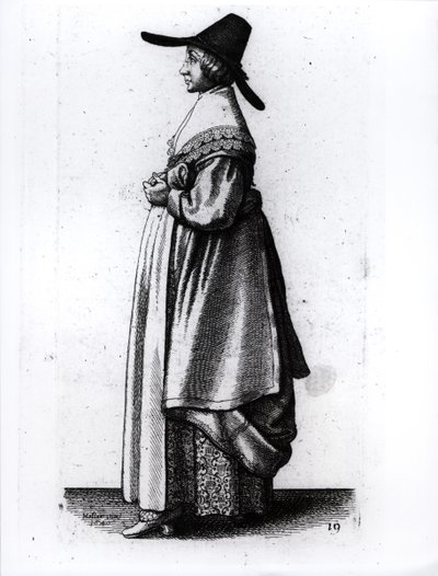 Koopmansvrouw, 1640 door Wenceslaus Hollar