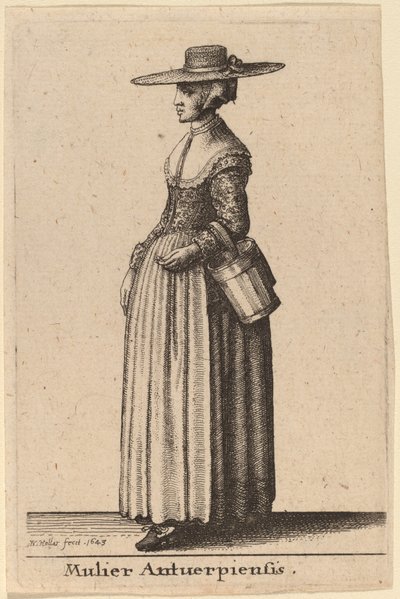 Antwerpse vrouw door Wenceslaus Hollar