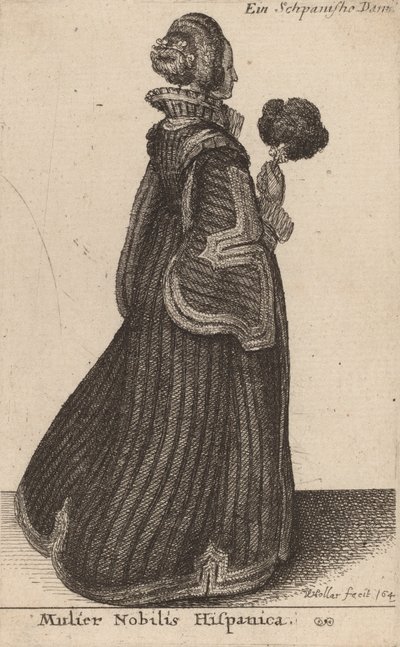 Mulier Nobilis Hispanica, waarschijnlijk 1649 door Wenceslaus Hollar