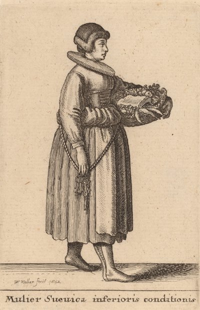 Mulier Svevica Inferioris Conditionis, 1642 door Wenceslaus Hollar