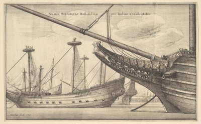 Naues Mercatoriæ Hollandicæ per Indias Occidentales Nederlandse West-Indiëvaarder, 1647 door Wenceslaus Hollar
