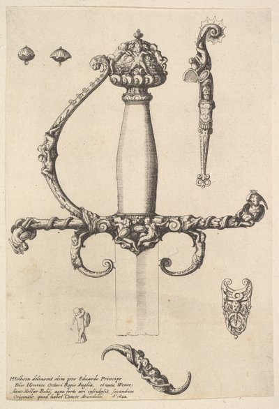 Ornamentale zwaardgreep door Wenceslaus Hollar