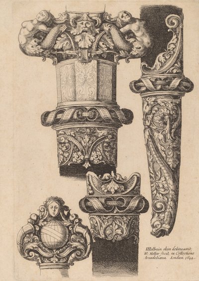 Versiering voor een dolk en schede, 1644 door Wenceslaus Hollar