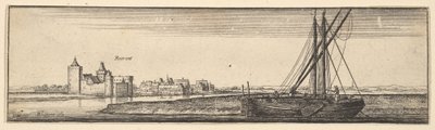 Ruhrort, 1642-44 door Wenceslaus Hollar