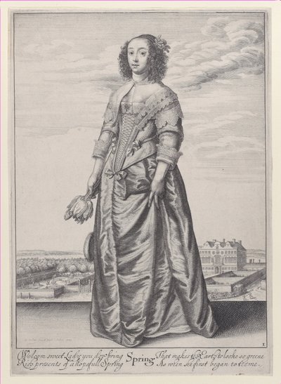 Lente, uit De Seizoenen, 1643-44 door Wenceslaus Hollar