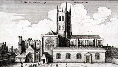 De kathedraal van St. Saviour en St. Mary Overie, Southwark door Wenceslaus Hollar