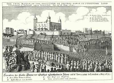 De Executie van Thomas Wentworth, 1e Graaf van Strafford, 1641 door Wenceslaus Hollar