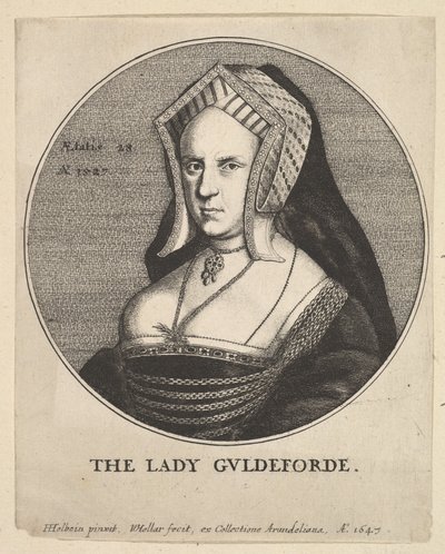 De Dame Guldeforde Mary, Lady Guildford, 1647 door Wenceslaus Hollar