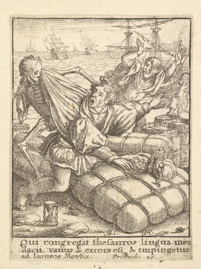 De koopman, uit de Dans van de Dood door Wenceslaus Hollar