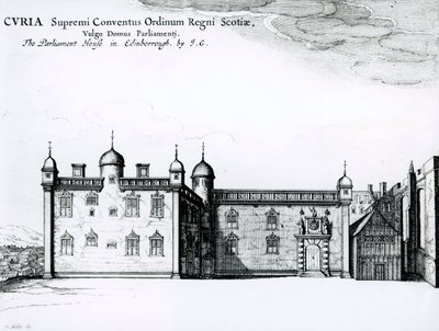 Het Parlementshuis in Edinburgh door Wenceslaus Hollar