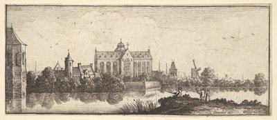 De kerk bij het water door Wenceslaus Hollar