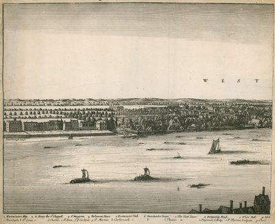 Het uitzicht op Londen en Westminster genomen vanuit Lambeth door Wenceslaus Hollar
