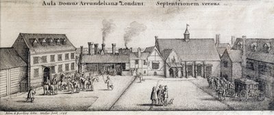 Uitzicht op Arundel House, Strand, Londen, gegraveerd door Adam Bierling, 1646 door Wenceslaus Hollar