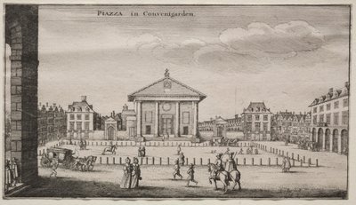 Uitzichten van Londen: Het Piazza in Covent Garden door Wenceslaus Hollar