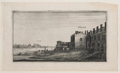 Whitehall vanaf de rivier, met Lambeth in de verte door Wenceslaus Hollar