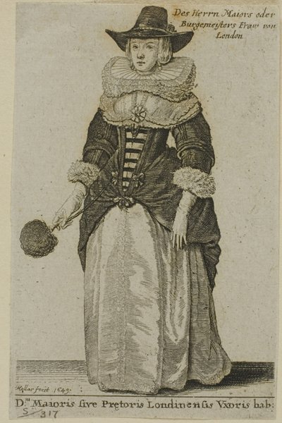 Vrouw van de Burgemeester van Londen door Wenceslaus Hollar