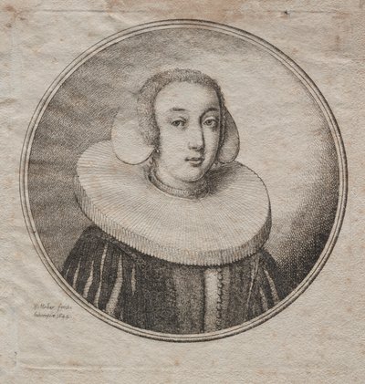Vrouw met een molensteen kraag, 1644 door Wenceslaus Hollar