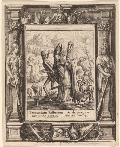 Bisschop door Wenceslaus Hollar after Hans Holbein the Younger after Abraham van Diepenbeeck