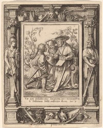Kardinaal door Wenceslaus Hollar after Hans Holbein the Younger after Abraham van Diepenbeeck