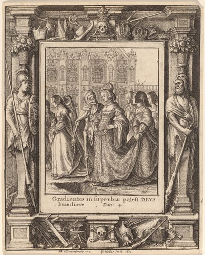 Keizerin door Wenceslaus Hollar after Hans Holbein the Younger after Abraham van Diepenbeeck