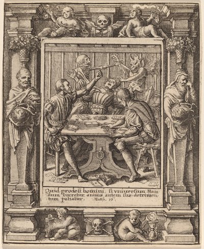 Gokkers door Wenceslaus Hollar after Hans Holbein the Younger after Abraham van Diepenbeeck