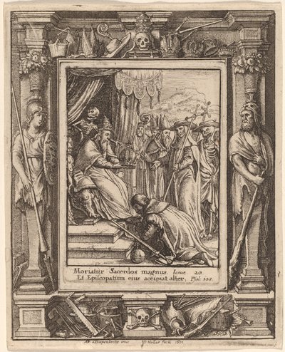 De paus door Wenceslaus Hollar after Hans Holbein the Younger after Abraham van Diepenbeeck