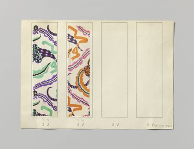 Staal met bedrukte zijde, dessin Blumenhorn door Wiener Werkstätte