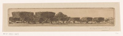Waringinbomen in de tuin van het paleis van de sultan in Jogyakarta door Wijnand Otto Jan Nieuwenkamp (signed by artist)