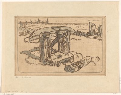 Houten kaapstander op een werf in Volendam door Wijnand Otto Jan Nieuwenkamp