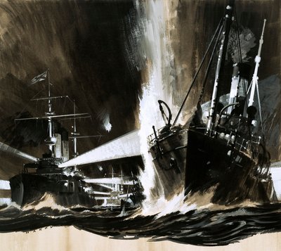 Mannen en machines: De spion die een strijd begon (gouache op papier) door Wilf (20th century) Hardy