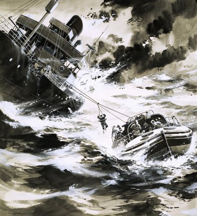 Redding op zee door Wilf (20th century) Hardy